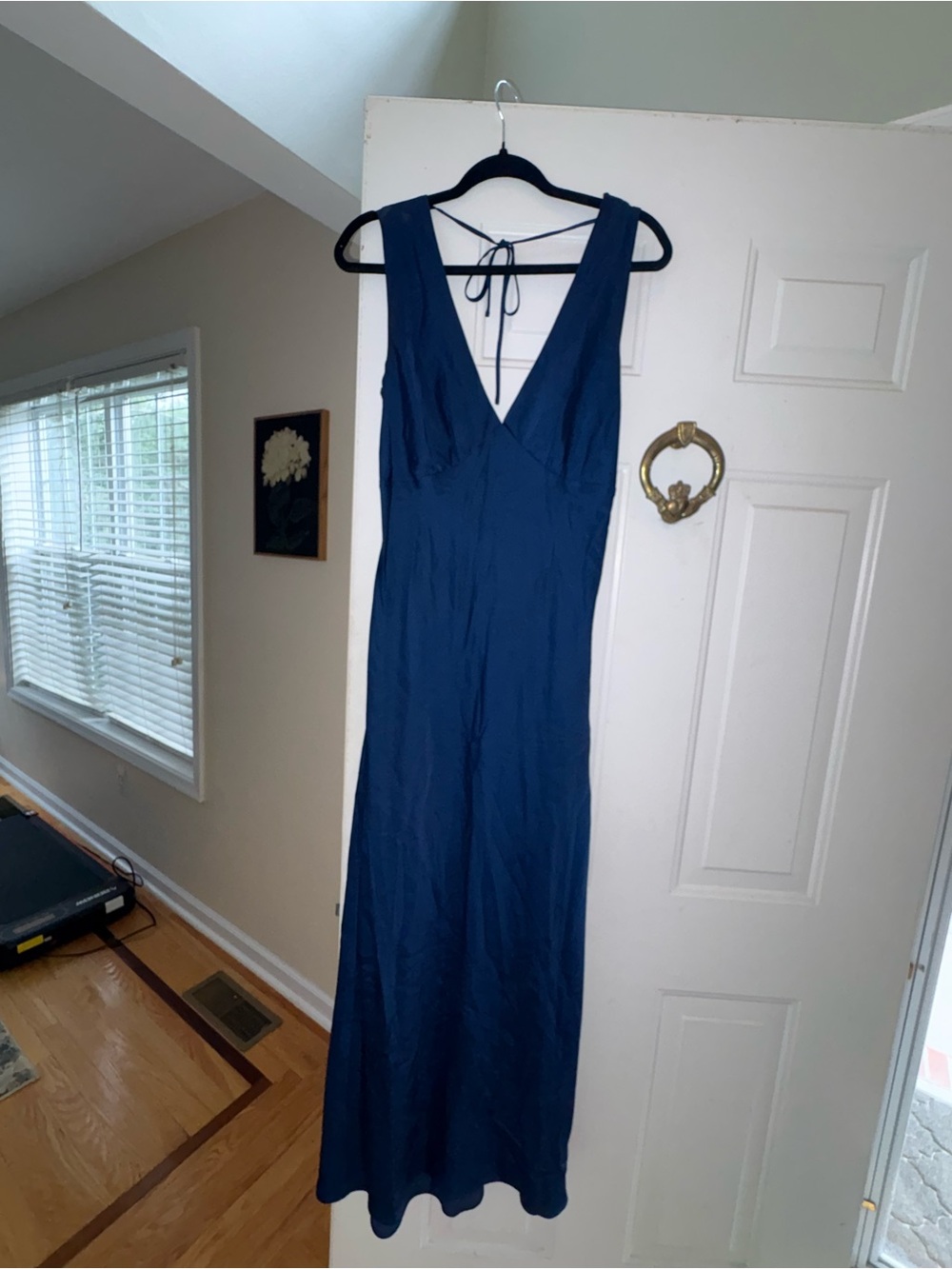 Abercrombie Deep Blue V-Neck Sleeveless Maxi Dress